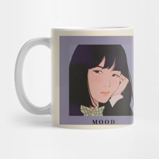 Moody cute asian girl - drawing - Color Mug